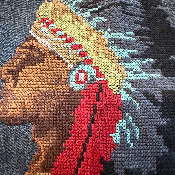 Double D Ranch Denim Jacket with leather accents and embroidered back - Picture 5 of 15